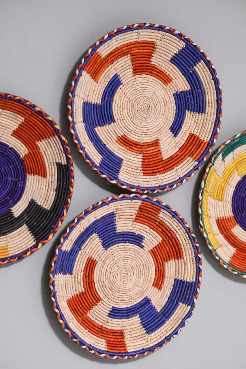 Handmade Wall Decor Baskets. (Set of 6 with each piece of different color)