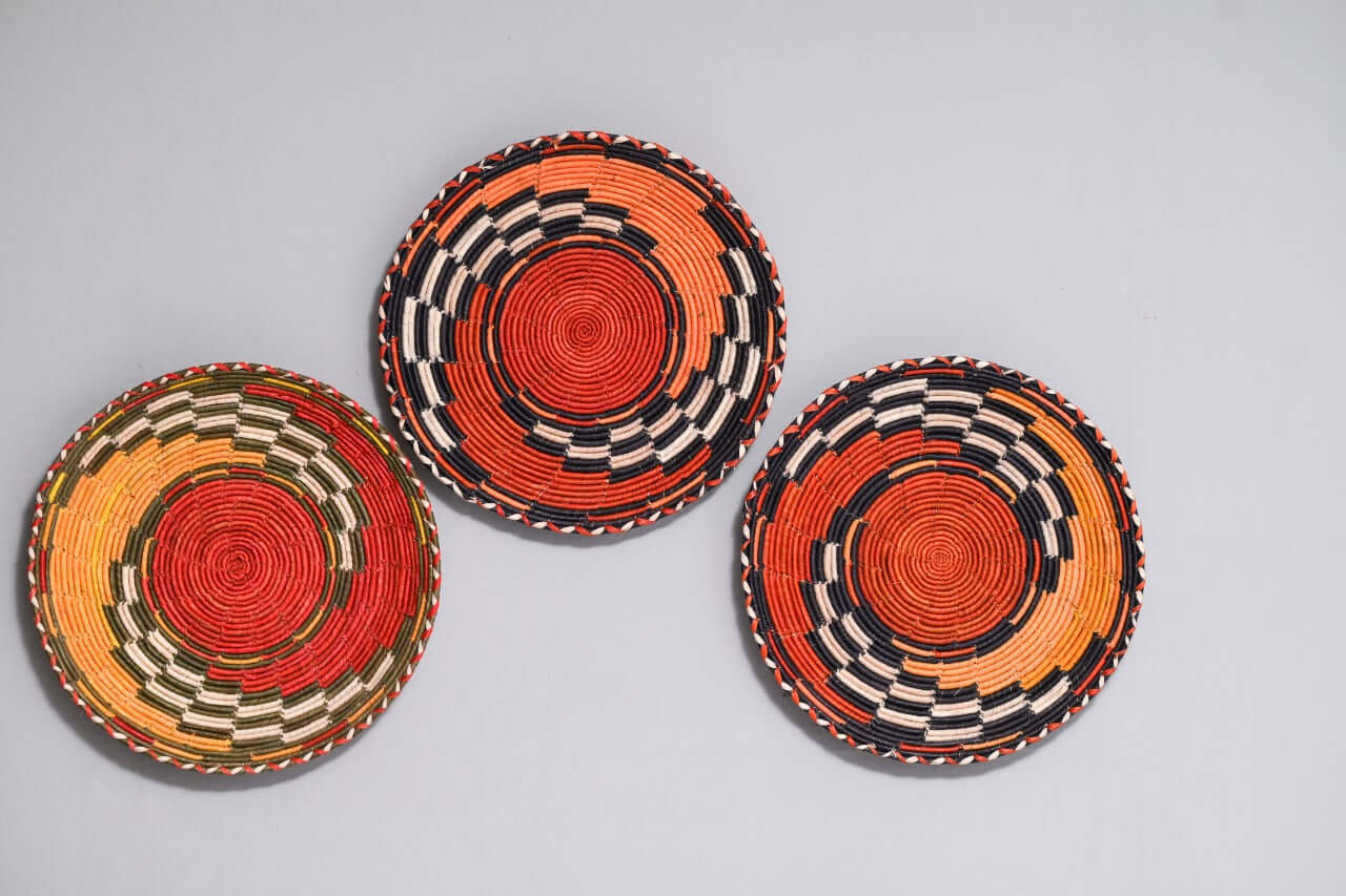 Handmade Wall Decor Baskets. (Set of 6 with each piece of different color)